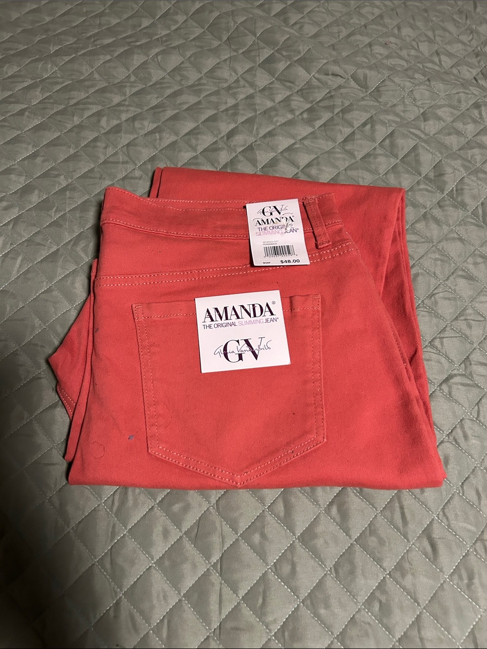 Gloria Vanderbilt Amanda Straight Leg Jeans Coral